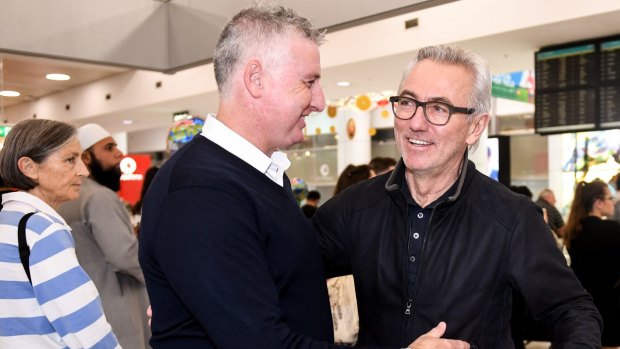 Fresh questions: FFA head of national teams, Luke Casserly, meets Bert van Marwijk after he was appointed short-term Socceroos coach last January.
