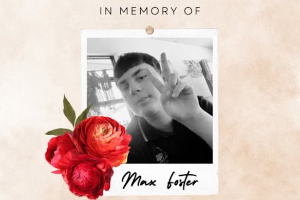 Max Foster, 15, died when the e-bike he was a passenger on ran a red light and crashed. 
