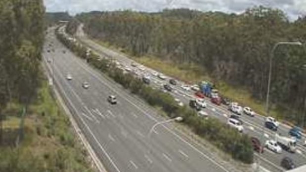 Northbound M1 congestion stretched six kilometres by 12.30pm and remained heavy for several hours.