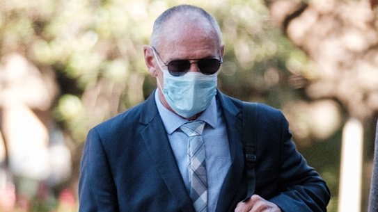 Chris Dawson (Left) outside the NSW Supreme Court on Wednesday, with his brother Paul.