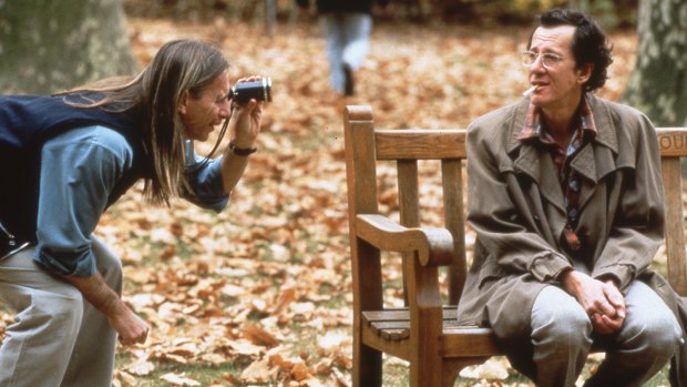 Scott Hicks and Geoffrey Rush on the set of Shine.