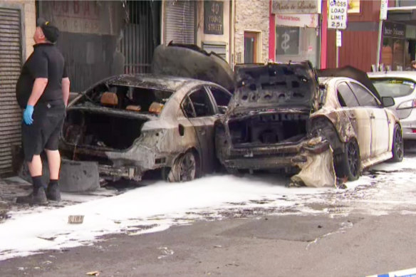 The aftermath of a suspicious fire in Melbourne’s northern suburbs.