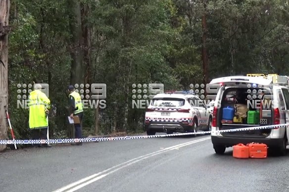 The scene in the Gold Coast hinterland on Friday.