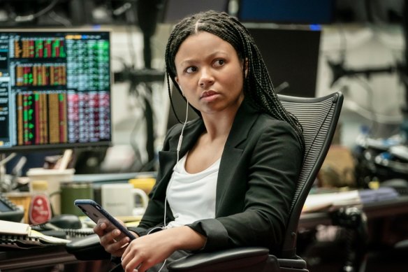 Harper, played by Myha’la Herrold, works on the trading floor where "you need to prove you can play as hard as you work".