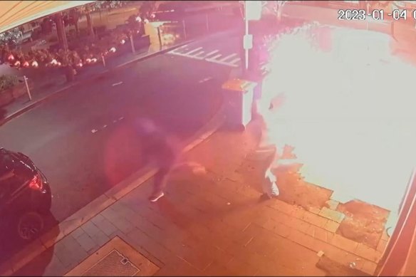 Two men face court charges for allegedly setting fire to a Strathfield restaurant.