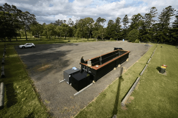 A temporary swimming pool was set up in a car park in Prospect in western Sydney last summer.