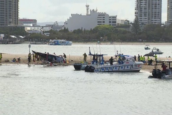 Emergency service crews had to be ferried to the crash site.