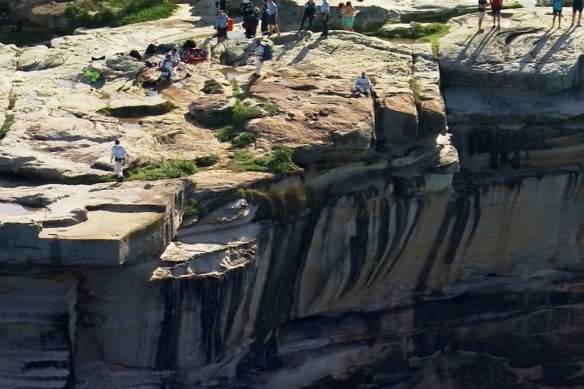 Two teenage boys jumped from rocks in Maroubra.