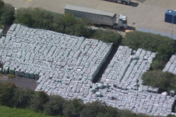 A stockpile soft plastic was found in Marsden Park in Sydney following the collapse of recycling company REDCycle.