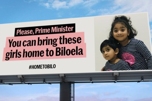 Biloela locals hired billboards as part of their campaign.