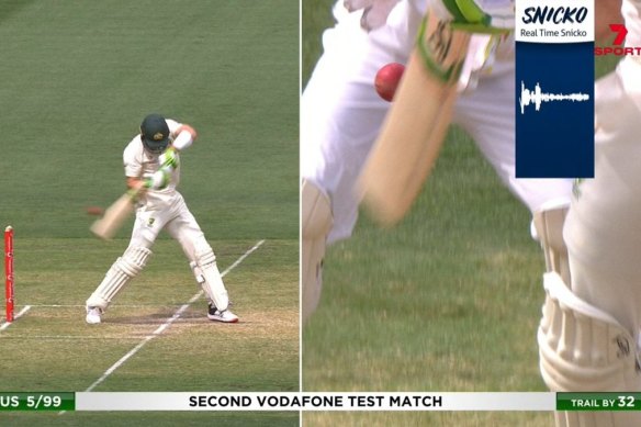Tim Paine's dismissal, and the Snicko sound reading that appeared to come after the ball had passed the bat.