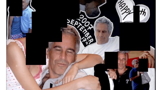 Uma página de scrapbook dos arquivos de Epstein divulgados.