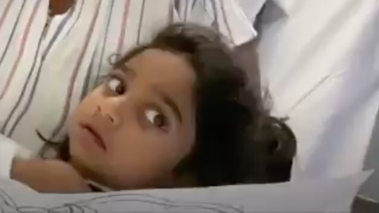 Priya and Tharnicaa Murugappan in Perth Children’s Hospital.