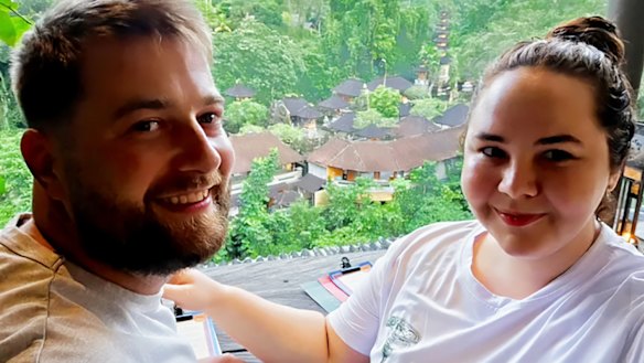 Gabriel “Gabe” Hijniakoff (left) and Cintamani “Tam” Warrington are stuck in Bali with serious burns.