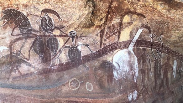 An example of the Quinkan rock art style found throughout the Cape York region, thought to be over 30,000 years old.