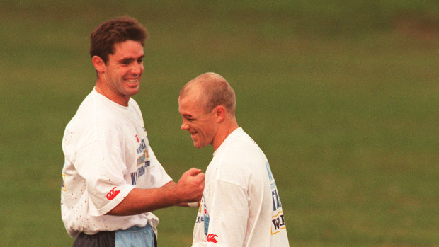Brad Fittler and Geoff Toovey in 1998.