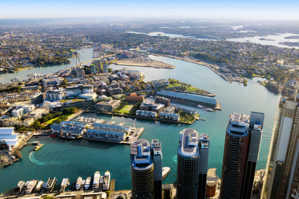 The view from level 56 of One Sydney Harbour.