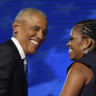 Former president Barack Obama with wife and former first lady Michelle.