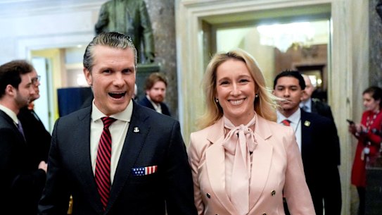 US Secretary of Defence Pete Hegseth, and his wife Jennifer Rauchet.
