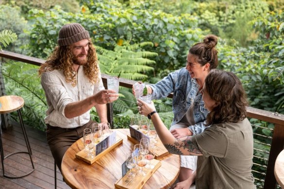 Order a tasting flight, or a single cocktail, to enjoy the leafy verandah at Cape Byron Distillery. 