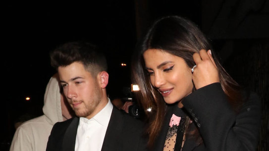 Nick Jonas and Priyanka Chopra are seen in Los Angeles, CA.
