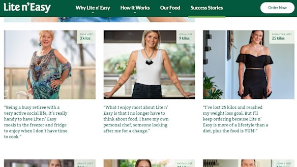 The Lite n Easy website focuses on individual case studies.