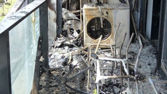 Damage at the Lacrosse tower in 2014. 