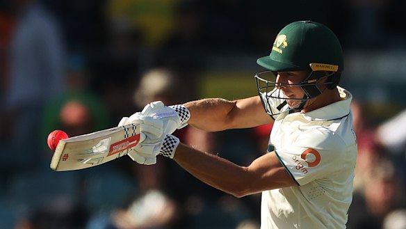 Campbell Kellaway – one of Australian cricket’s rising stars – hits out against the England Lions.