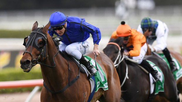 Top of the weights: Happy Clapper storms to victory in last year's Epsom Handicap.