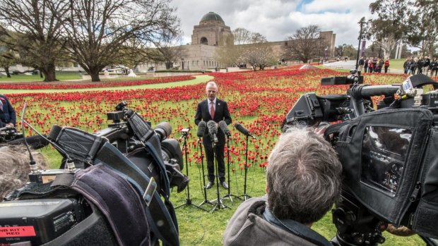 War Memorial director Brendan Nelson addresses media ahead of the 100th Remembrance Day.