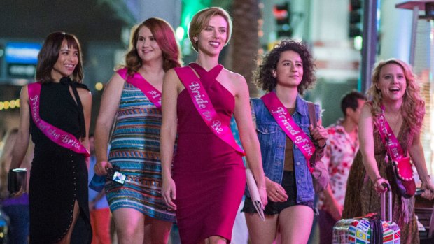 Bell (second from left) in Rough Night with Zoe Kravitz, Scarlett Johansson, Illana Grazer and Kate McKinnon. 