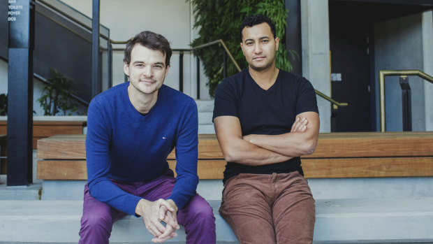 James Morrell (left) and Mahdi Chardi, co-founders of interstate removalist startup Muval