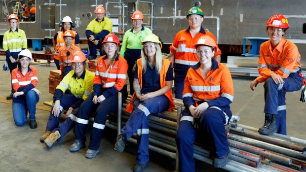 Austal had an all-female apprentice intake in 2019 to supplement its fabrication staff and trades assistants.