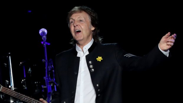 Paul McCartney on stage.