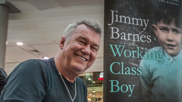 Rock legend Jimmy Barnes signs copies of his autobiography <i>Working Class Boy</i>. 