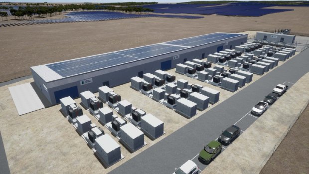 An artist's impression of the battery facility near Wandoan.