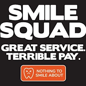 A portion of the Smile Squad flyers set to be given to parents as part of the industrial action.