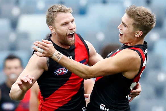 Jake Stringer celebrates a goal against the Suns.