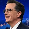 Stephen Colbert addresses the audience during the final episode of The Late Show on Thursday night (US time). 