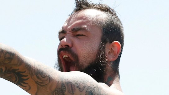 Right wing protestors rallied in St Kilda on Saturday. 