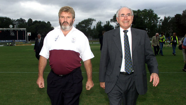 Then prime minister John Howard and Geoff Clark, during his time as ATSIC chairman.