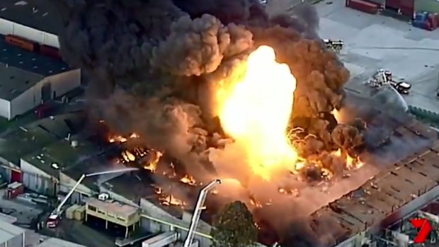 West Footscray factory fire.Â  Channel 7Â 