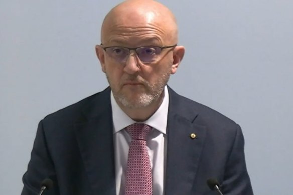 ASIO boss Mike Burgess AM at the royal commission on Monday.