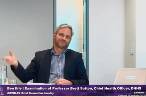 Victoria's Chief Health Officer Brett Sutton giving evidence at the hotel quarantine inquiry.