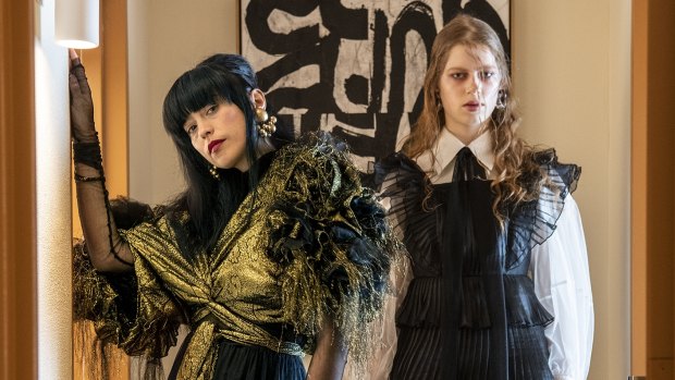 Going goth: It’s ‘Wednesday’ at Fashion Week