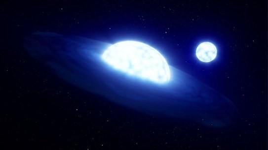 An artist’s impression of the HR 6819 “vampire” star system.