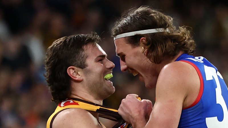 AFL LIVE: ‘I don’t care if he talks, as long as he walks the walk’: Watson’s epic sledge ignites Hawks v Dogs