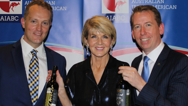 (L-R) AIABC board member Shaun Cartwright, former foreign Minister Julie Bishop, and AIABC founding director John Margerison. 