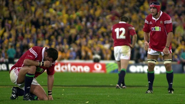 Johnson kneels after losing the third Test.