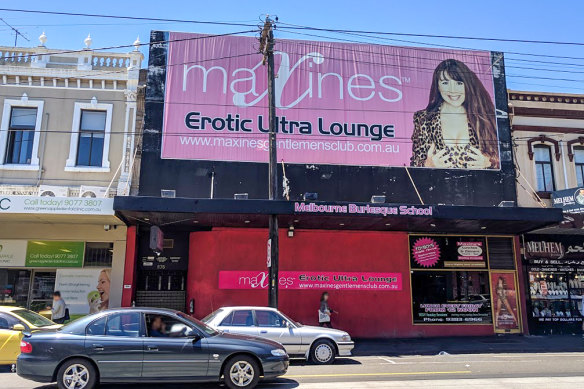 Maxine’s strip club in Brunswick in Melbourne’s north.